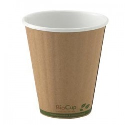 8oz (90mm) Double Wall Kraft Bio Coffee Cup  1000 pcs