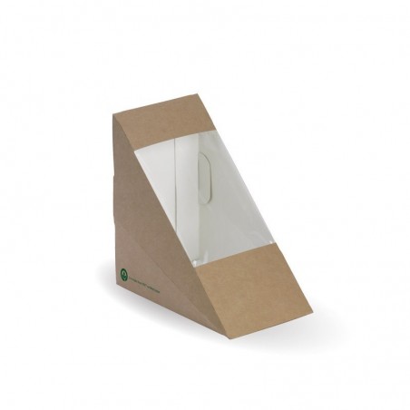 Sandwich Wedge Box with window - 123 x 72 x79mm - FSC Certified - 500 pcs