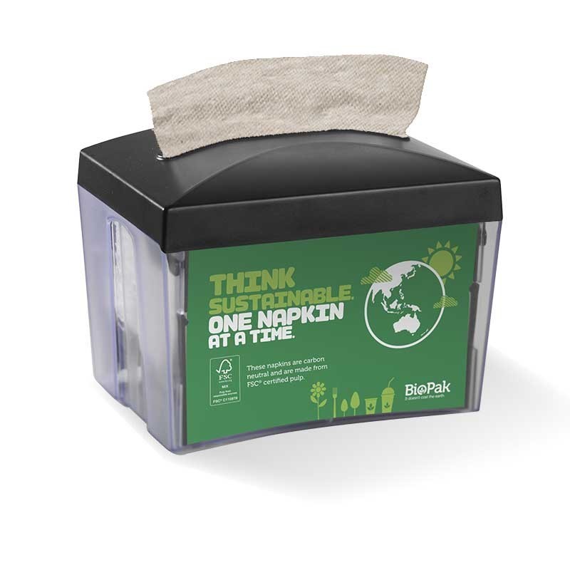 Single Napkin BioDispenser with 1 ply Napkins Natural 6000 pcs