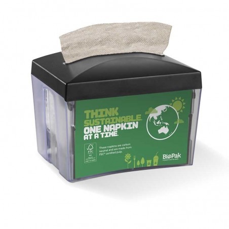 Single Napkin BioDispenser with 1 ply Napkins Natural 6000 pcs
