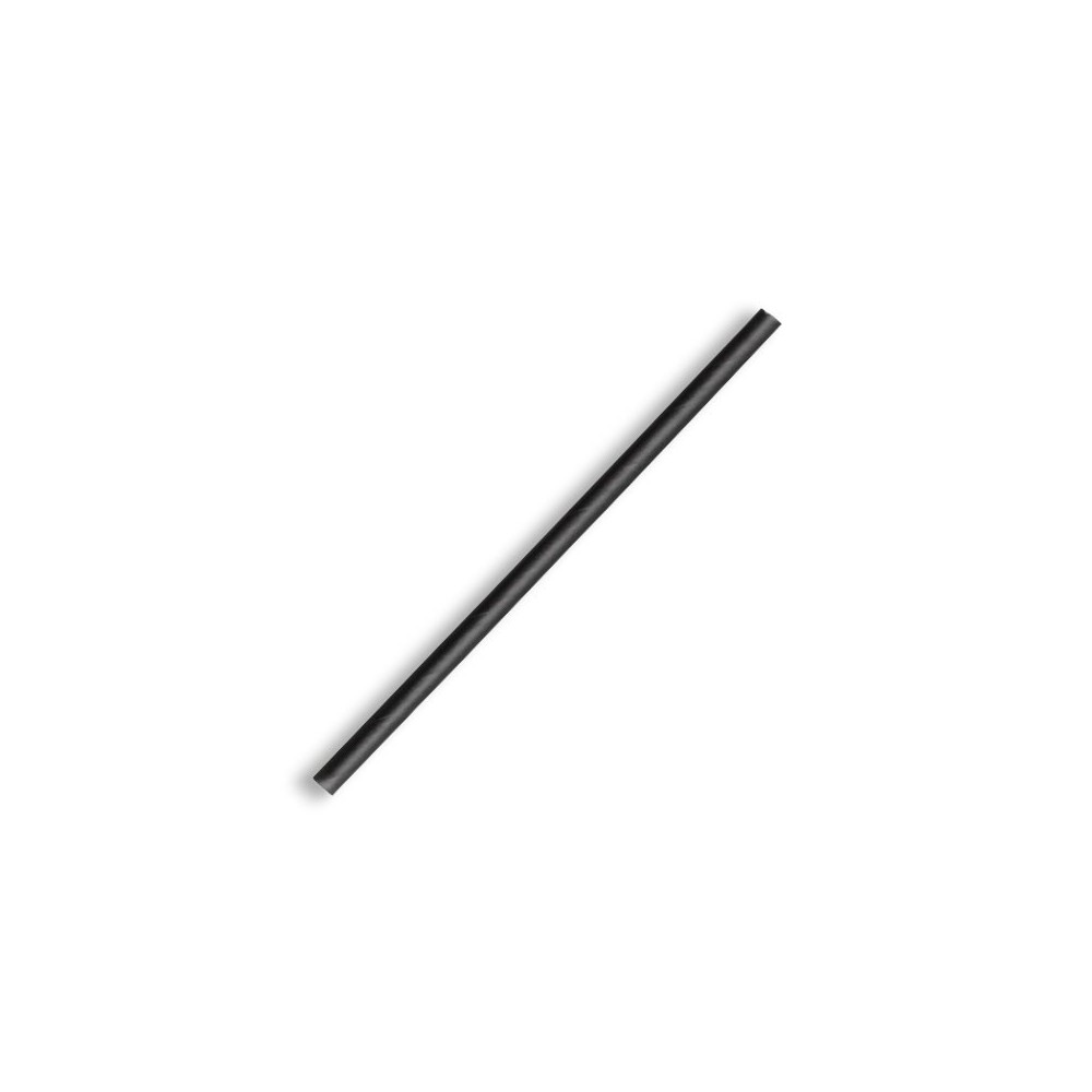 Compostable Paper Straw Cocktail 4.5x120mm - Black  2500 pcs