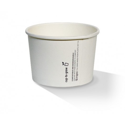 8oz Hot & Cold Paper Cup White Made from Plants